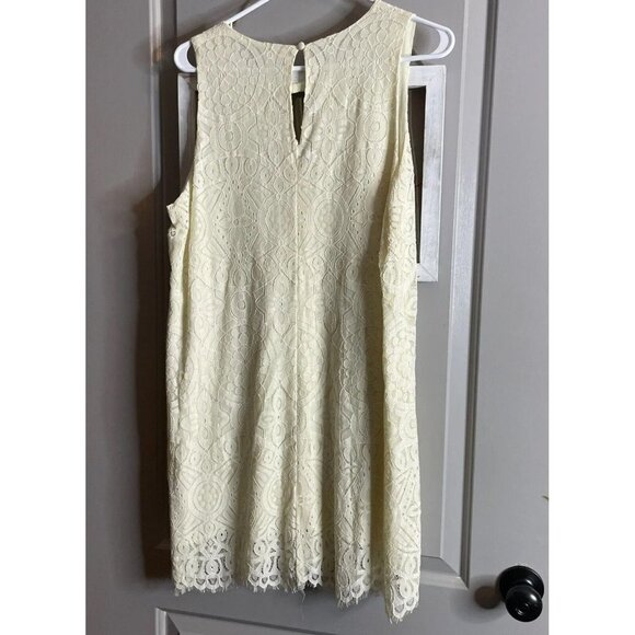 NWT Altar’d State Size M Cream Lace Dress Sleeveless Short Shift Fully Lined - Picture 7 of 10